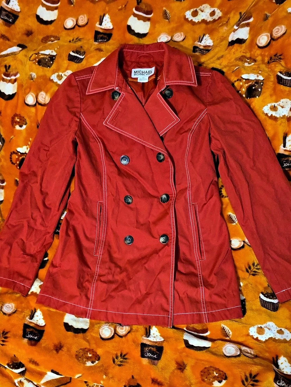 RARE AND HTF - Michael Kors Double-Breasted Trench Coat in Red Size Small